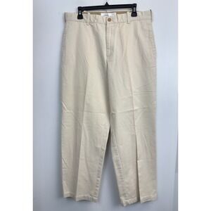 IZOD Saltwater Pants Men's 34x30 Beige Straight‎ Stretch Chino Casual
